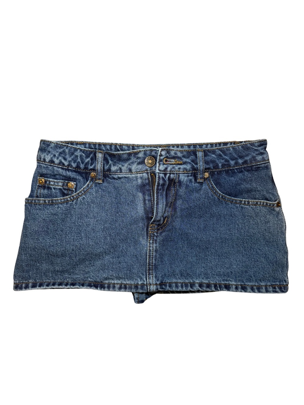 Edikted Blue Denim Mini Skirt
